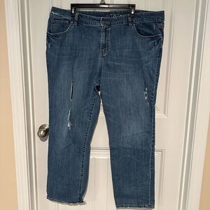 APT 9 distressed jeans, size 20W, Boot Cut